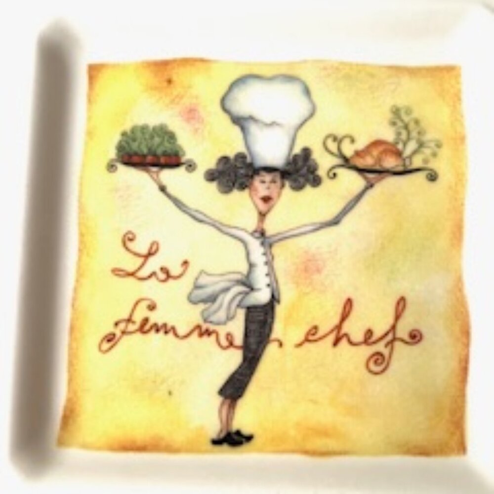 BRUNELLI “Le Femme Chef” Apprx 7.5 “ Square Plate, Made in Italy - Picture 2 of 5